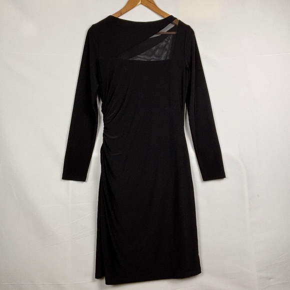 Lauren Ralph Lauren Women LongSleeve Midi Dress 10 Bodycon Party Cocktail Mesh - Picture 4 of 13